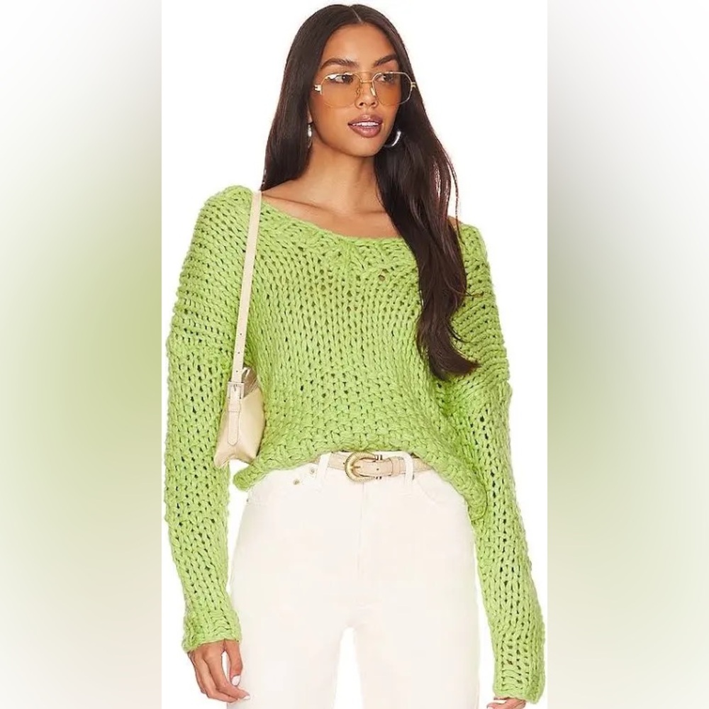 Lovers and Friends Doxie Deep V Sweater in green